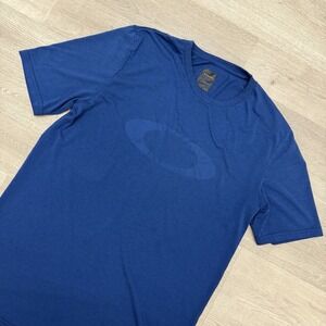 Oakley Shirt Mens M Blue T-Shirt Regular Fit Performance Center Logo